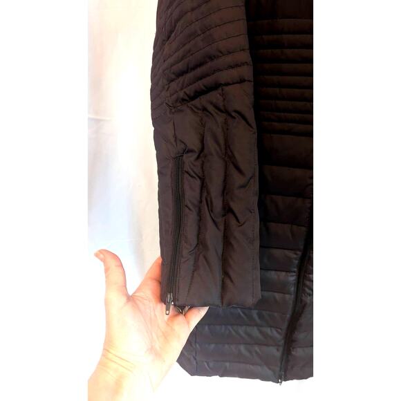 Burberry Chocolate Fitted Puffer Jacket sz Large Full zip - Picture 6 of 12